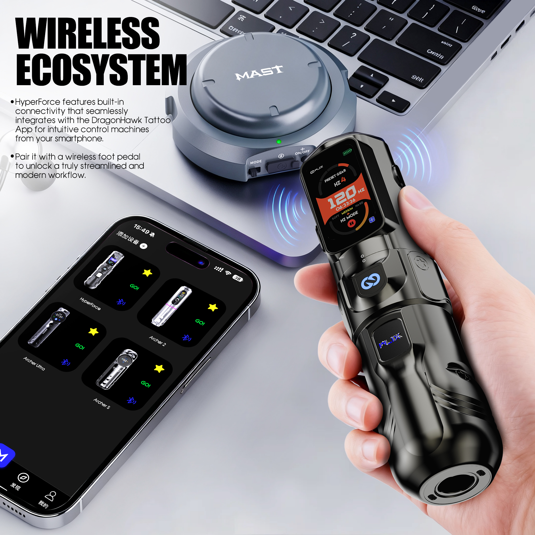 Dragonhawk WJX Hyper Force Kabellose Tattoomaschine