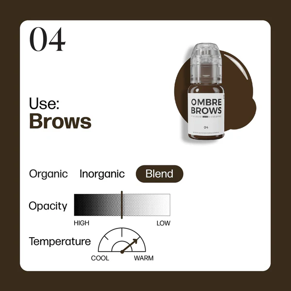 Perma Blend 04 Color Information Lxpob04 Webp Perma Blend Luxe - Permanent Makeup Ink - Ombre Brows 04 - Paulina Osinkowska - 15 ml