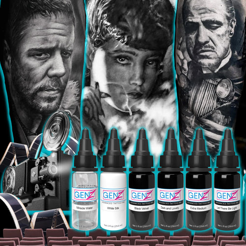 Tattoofarben Intenze GEN Z Mark Mahoney Gangster Grey Set 6 x 30ml Flaschen