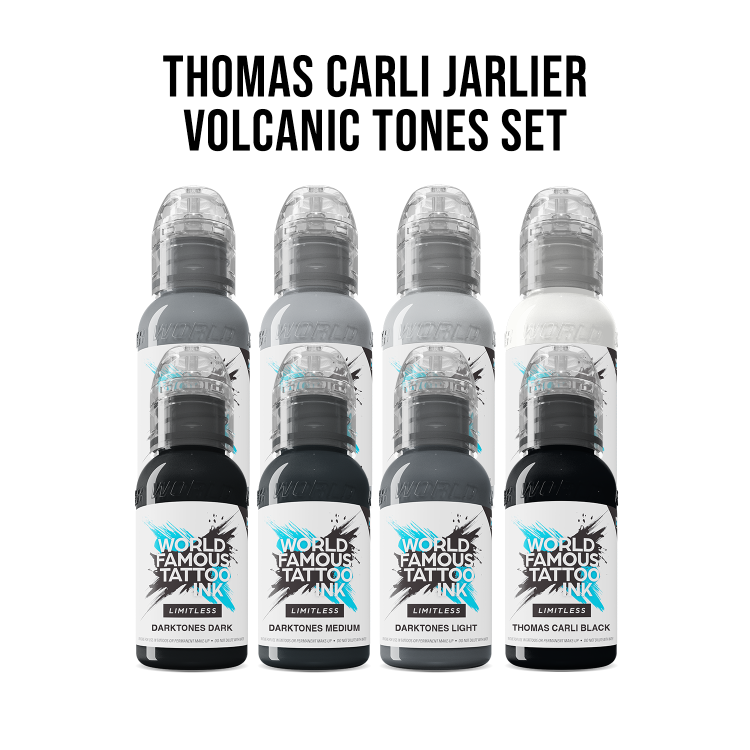 World Famous Limitless Tattoo Ink Thomas Carli Jarlier Volcanic Tones Set 8 x 30 ml