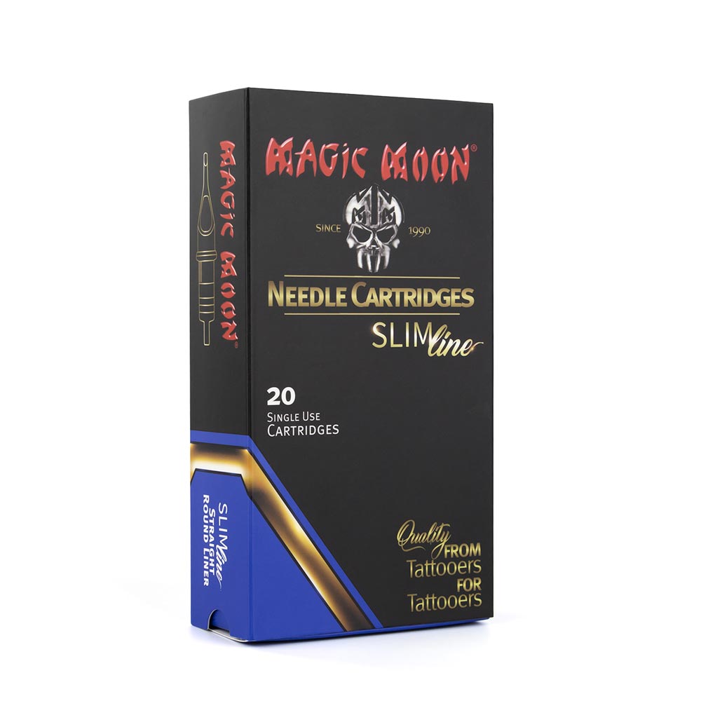 Magic Moon - Slim Line Cartridges - Straight, Round Liner, Long Taper - 20 pcs - 9/0.35 mm