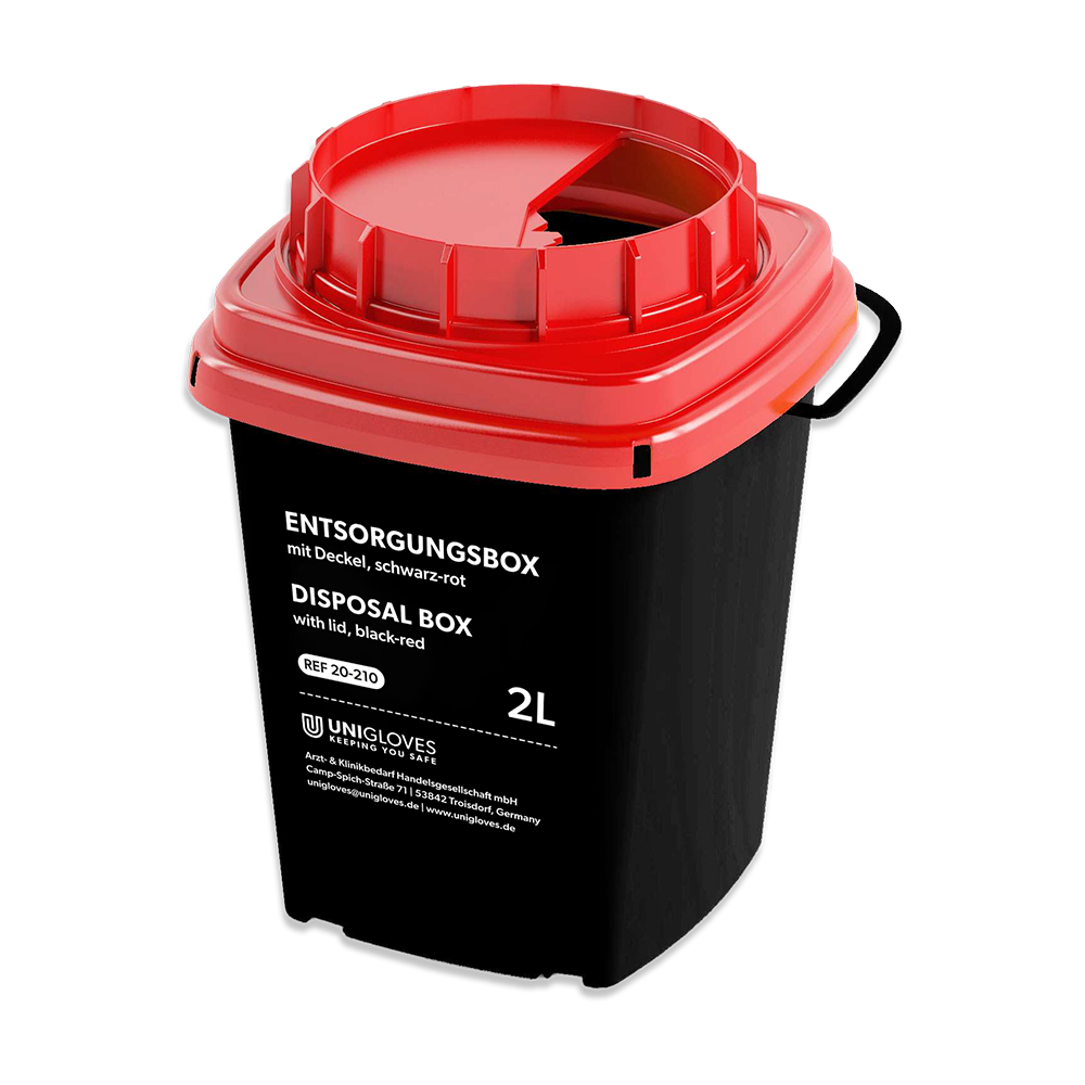 Unigloves - Entsorgungsbox - Abwurfbehälter - 2 Liter