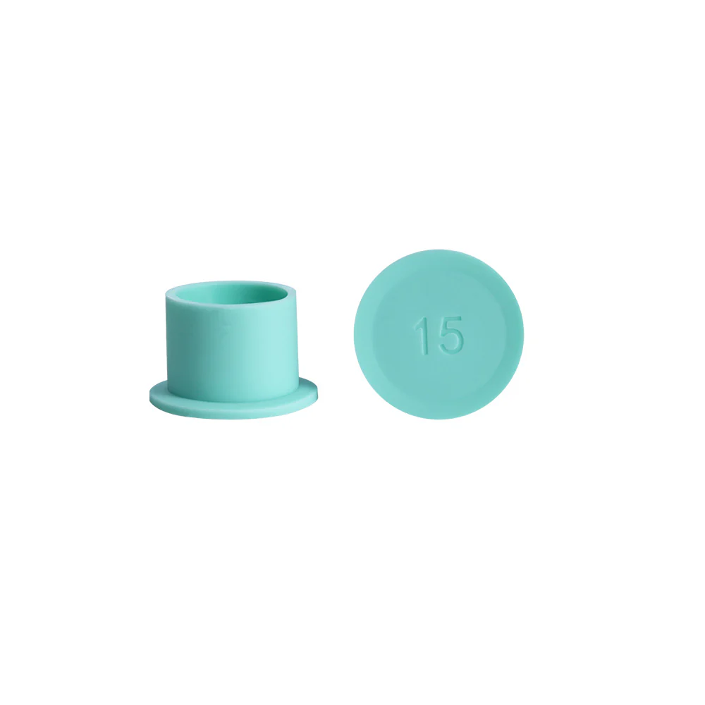 Elite - Silicone Ink Caps - 15 mm - green - 90 pcs