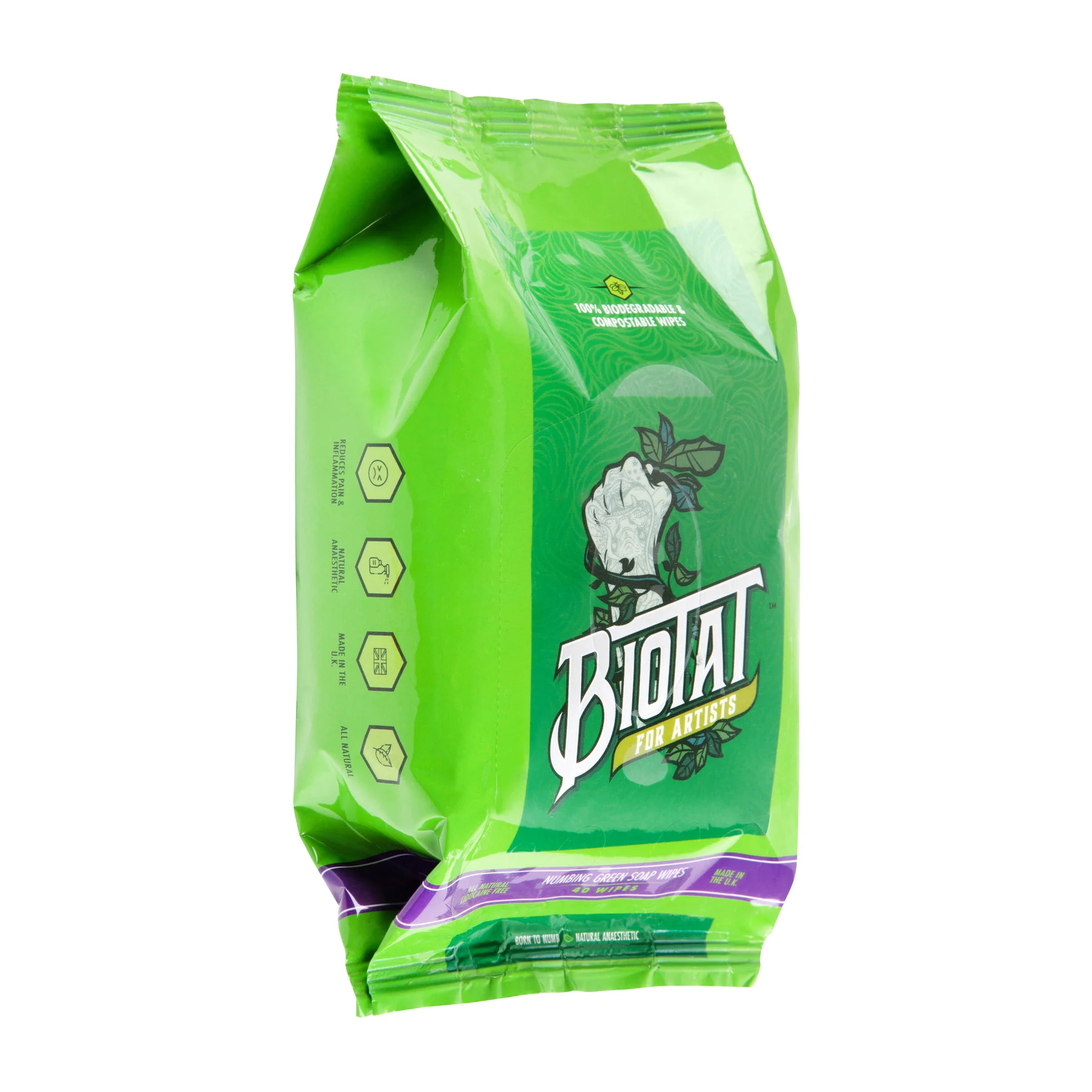 Numbing Tattoo Green Soap Wipes Biotat Biotat Numbing Tattoo Green Soap Wipes 40 Stk