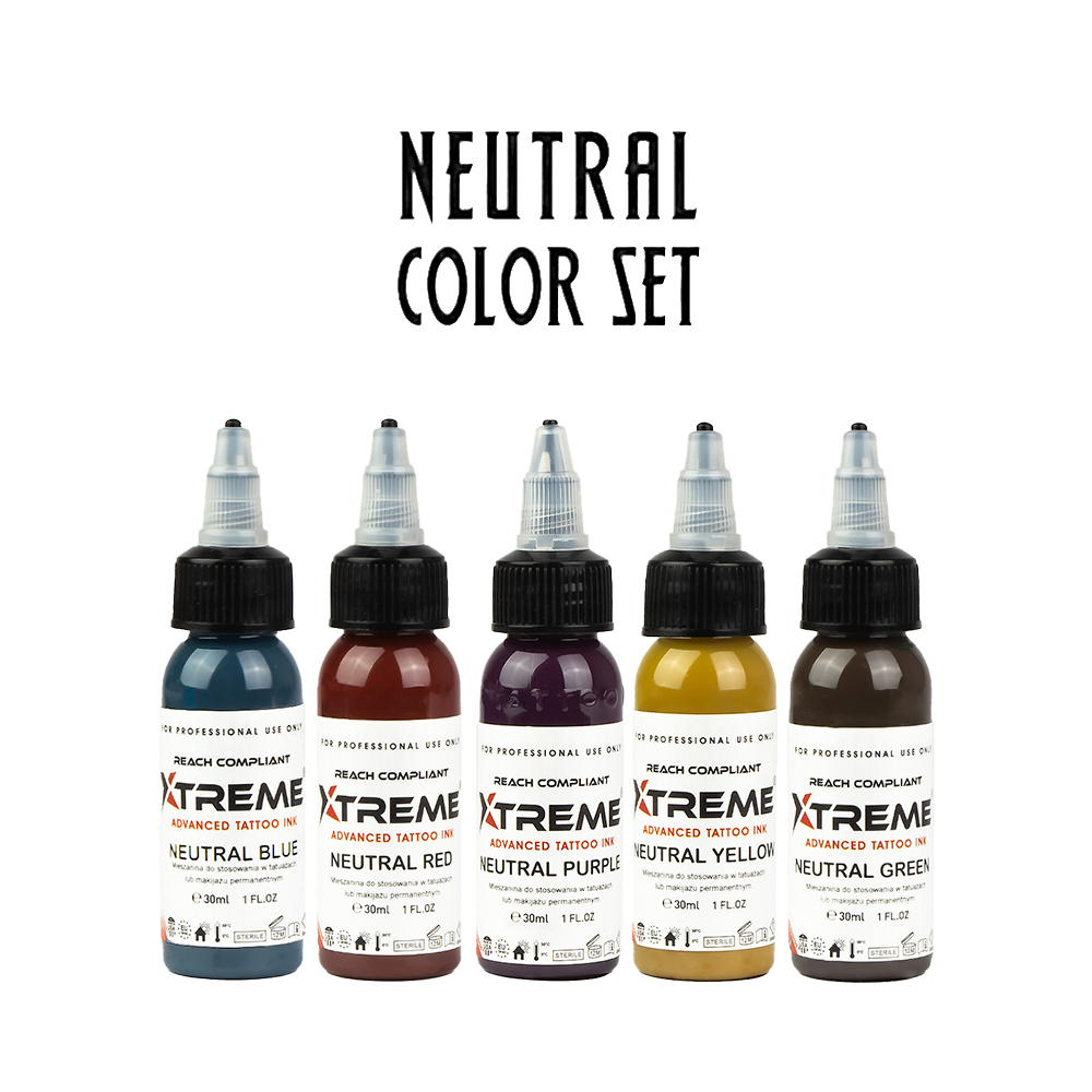 Xtreme Ink - Tattoo Farbe - Neutral Set - 5 x 30 ml