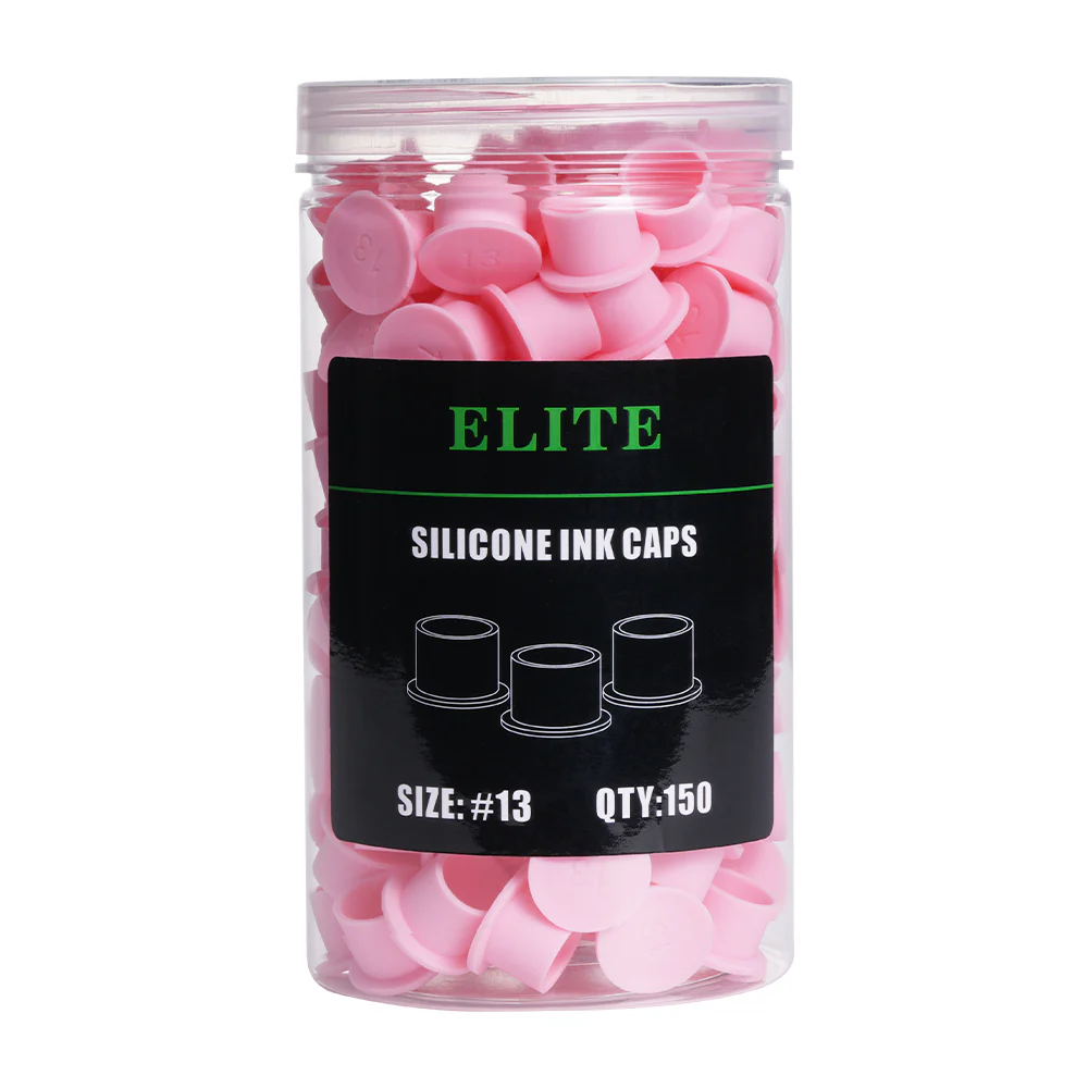 Elite - Silicone Ink Caps - 13 mm - pink - 150 pcs