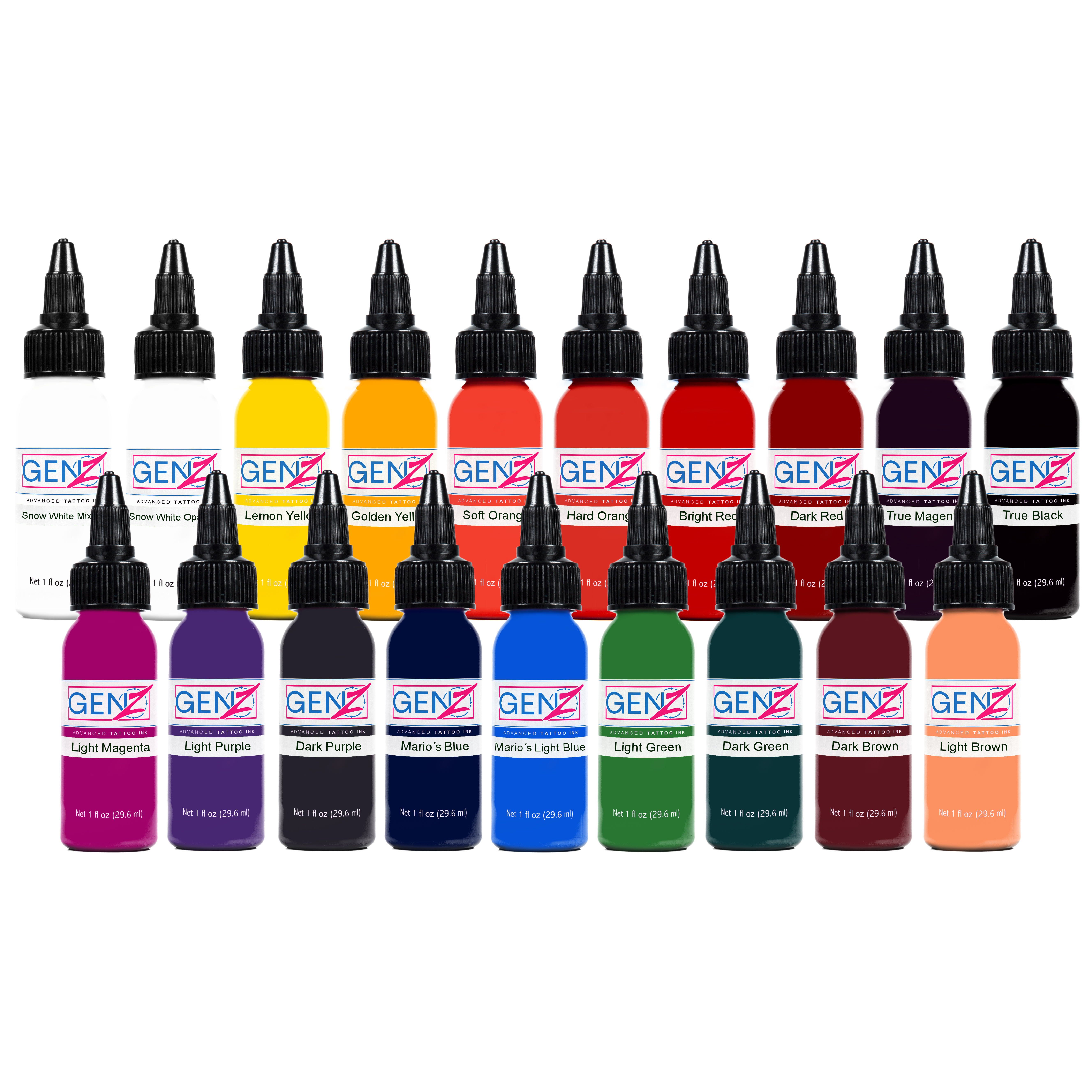 Tattoofarben Set Intenze GEN Z Tattoofarben Set Intenze GEN Z 19 x 30ml Flaschen