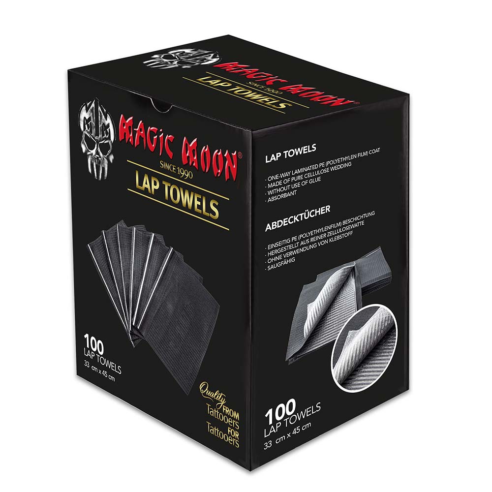 Magic Moon - Lap Towles - Cover Wipes non-slip and impermeable - Black - 33 x 45 - 100 pcs