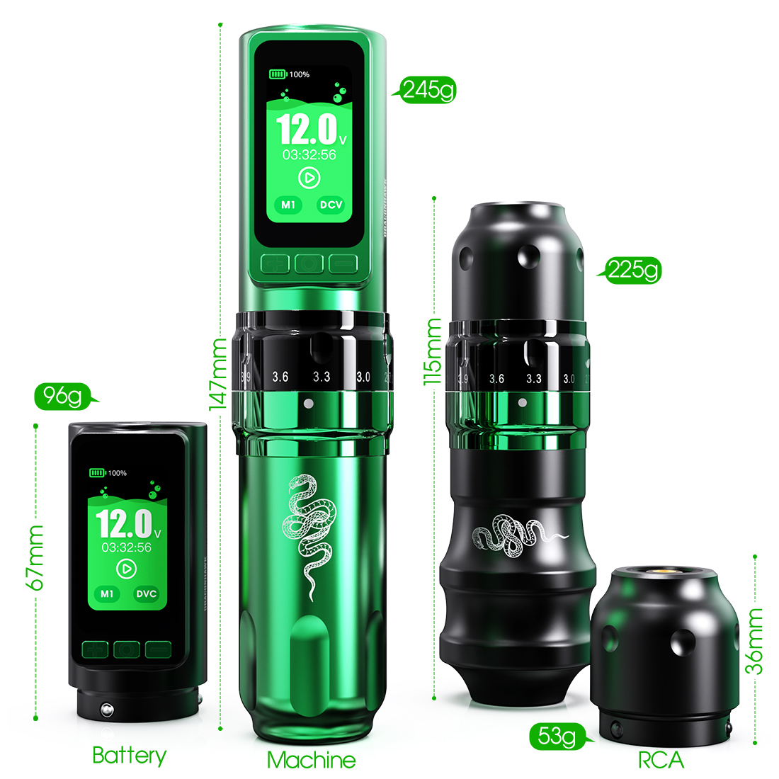 Dragonhawk Fold Pro Year of the Snake Edition - Wireless Tattoo Machine