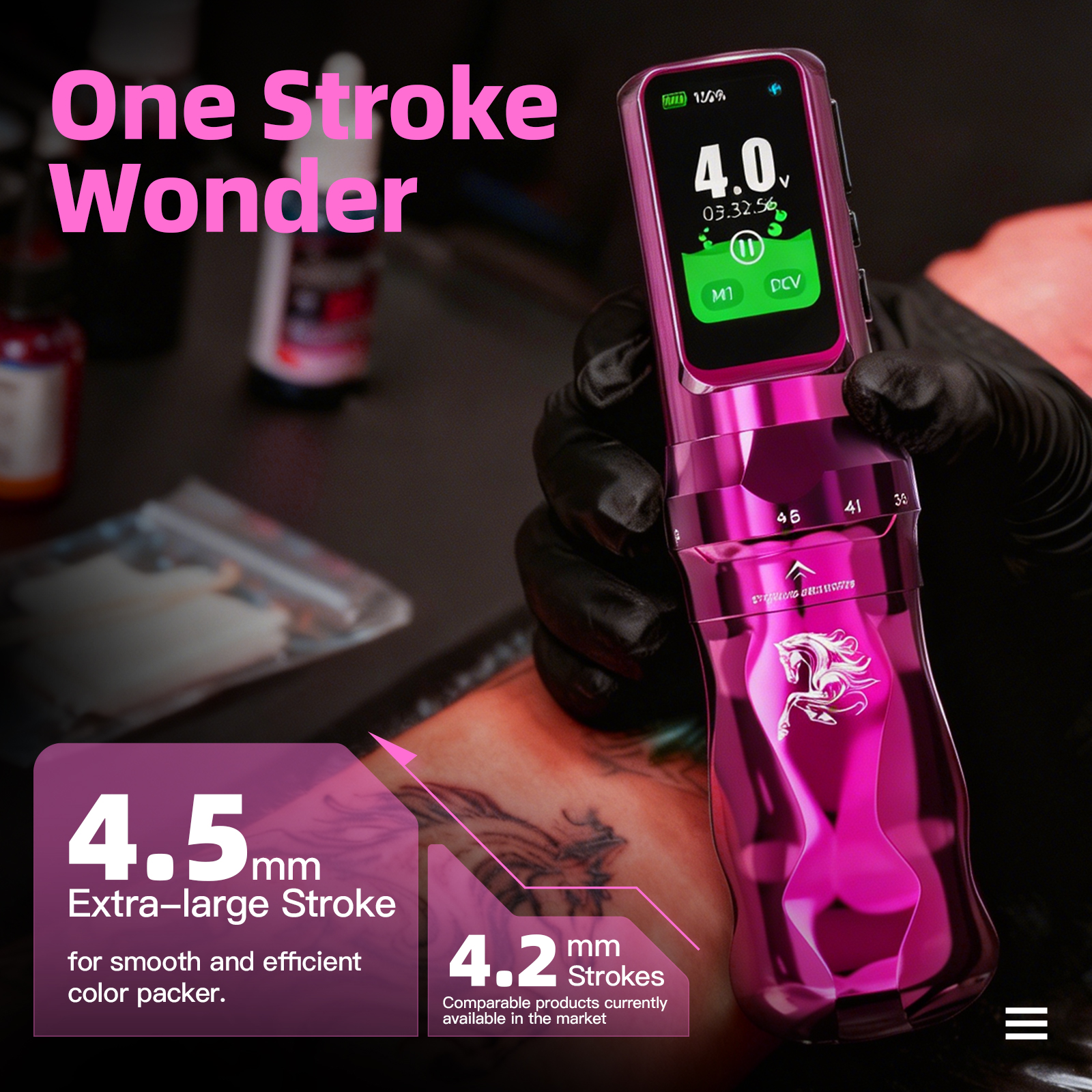 Dragonhawk Fold Pro Year of the Horse Edition - Wireless Tattoo Machine
