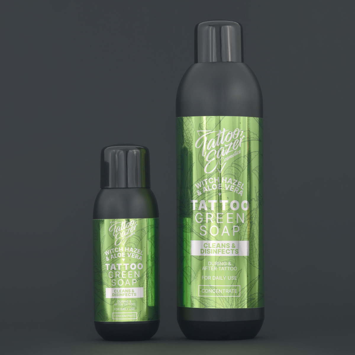 Tattoo Eazer - Tattoo Green Soap Witch Hazel & Aloe Vera - Concentrate - 1000 ml
