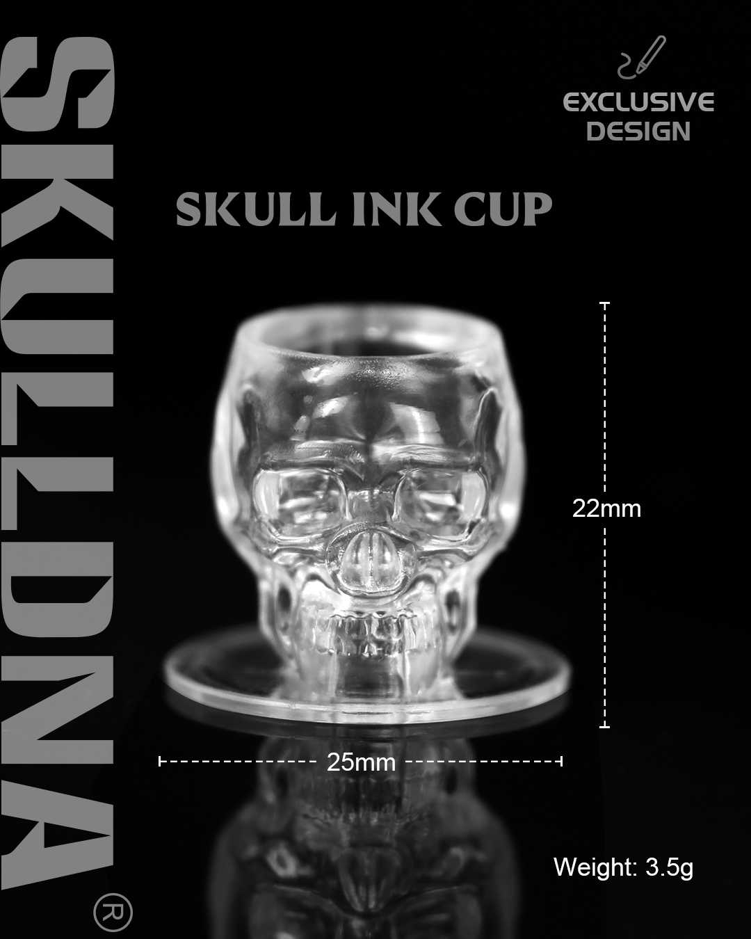 Crystal Ink Cups Skull 60 Stk