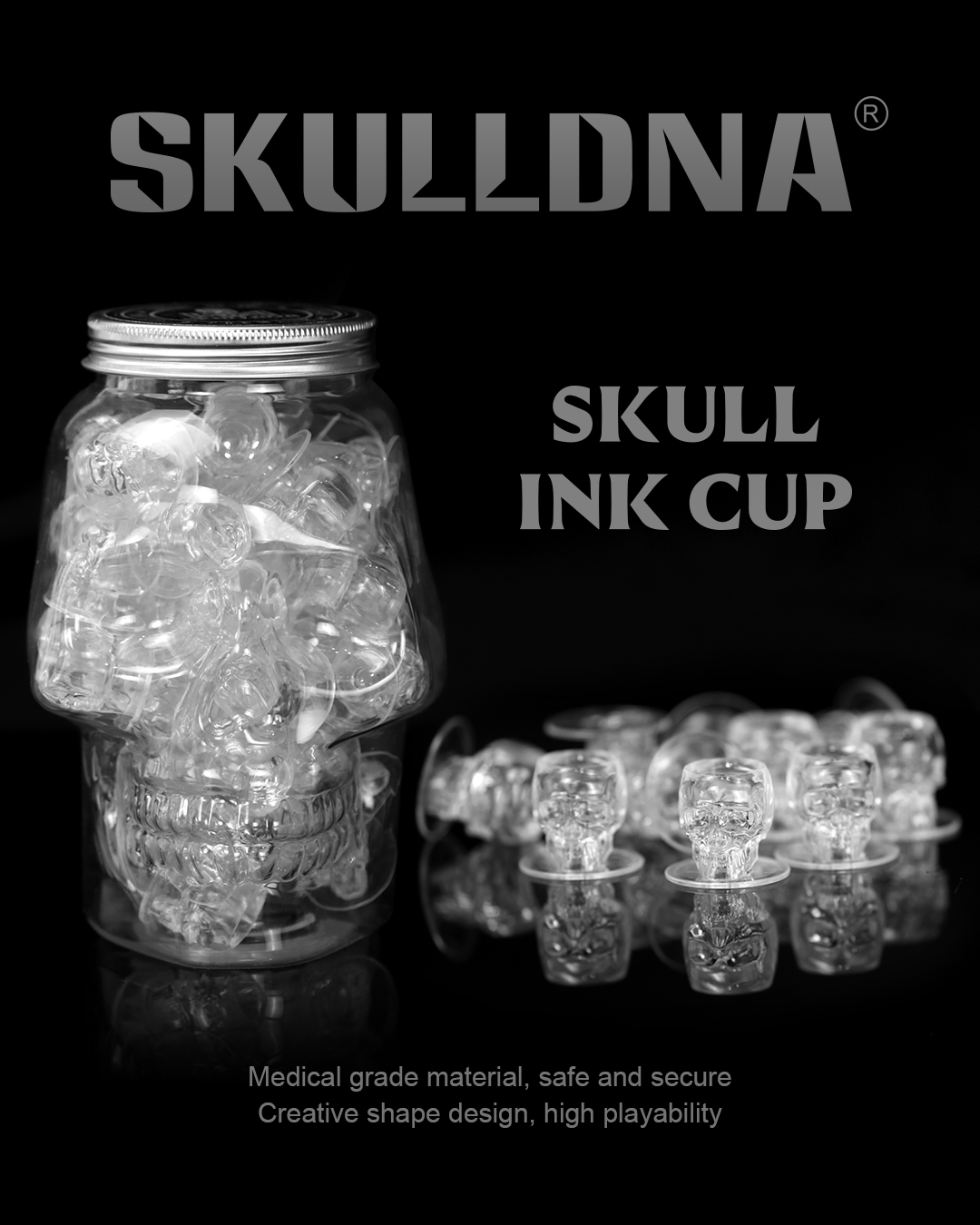 Crystal Ink Cups Skull 60 Stk