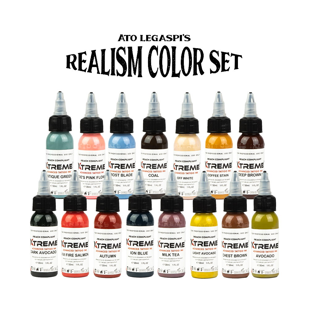 Xtreme Ink - Tattoo Farbe - ATO Legaspi´s Realism Color Set - 15 x 30 ml