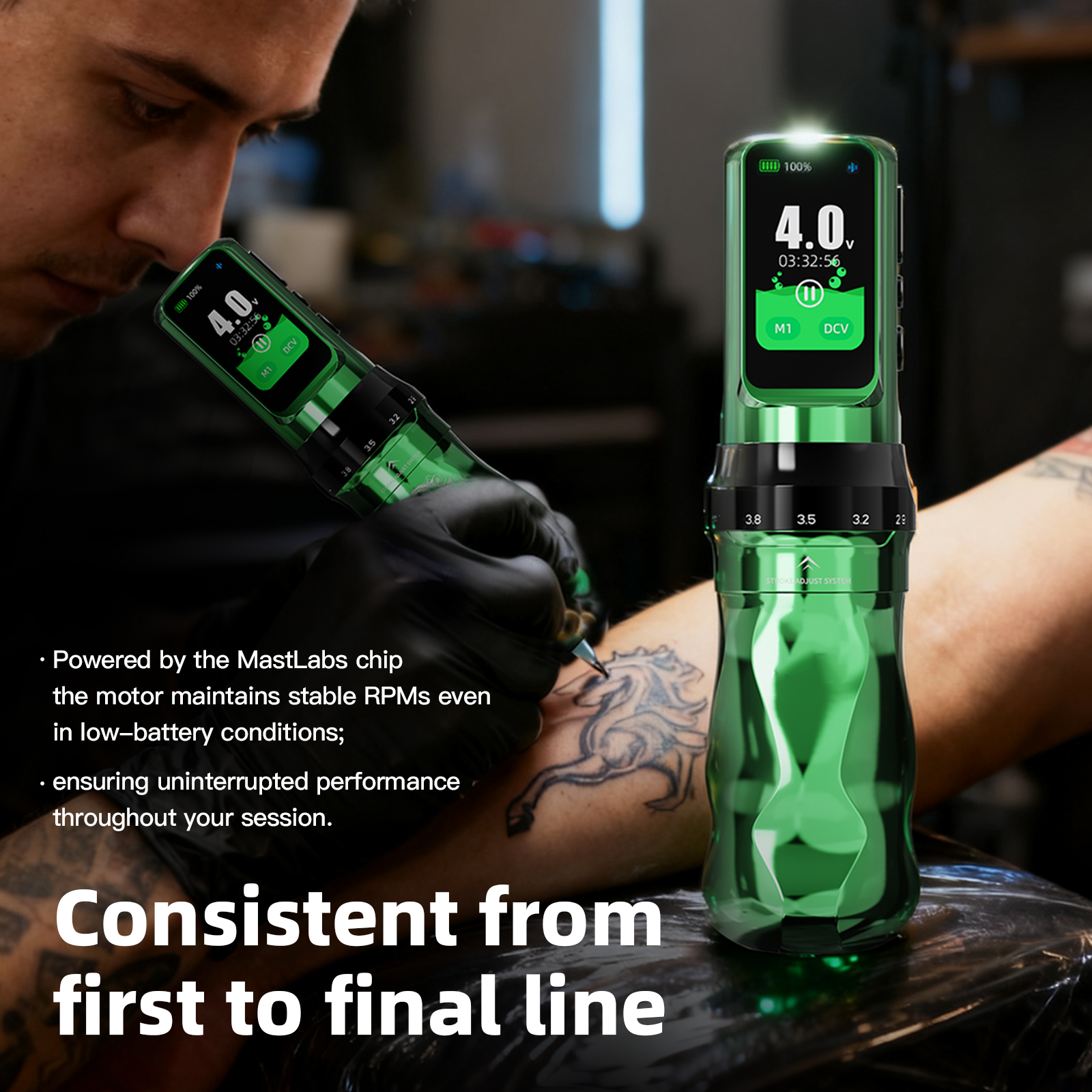 Dragonhawk Fold Pro Year of the Horse Edition - Wireless Tattoo Machine