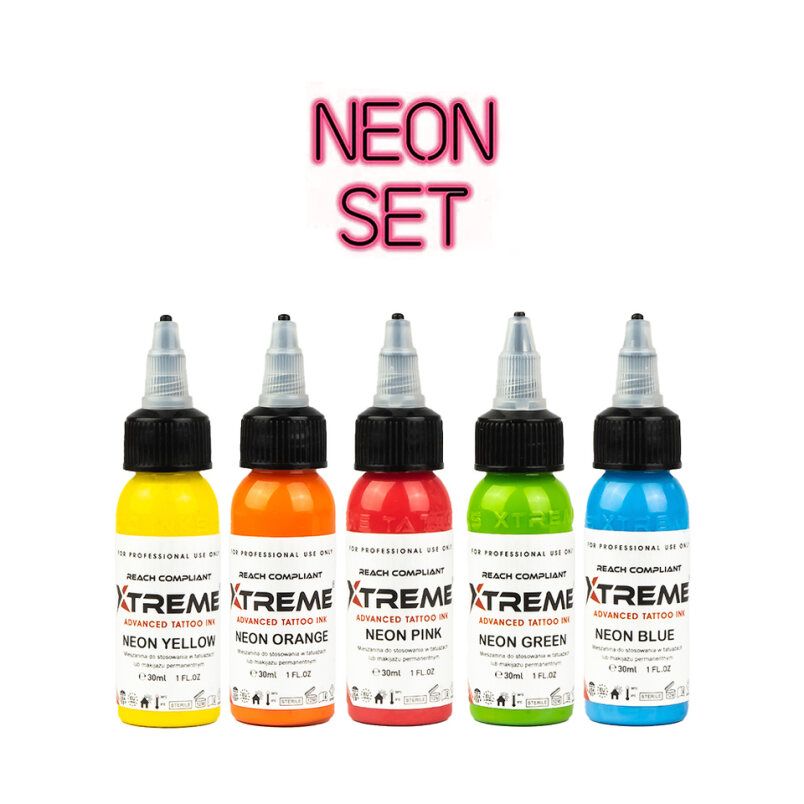Xtreme Ink - Tattoo Ink - Neon Set - 5 x 30 ml