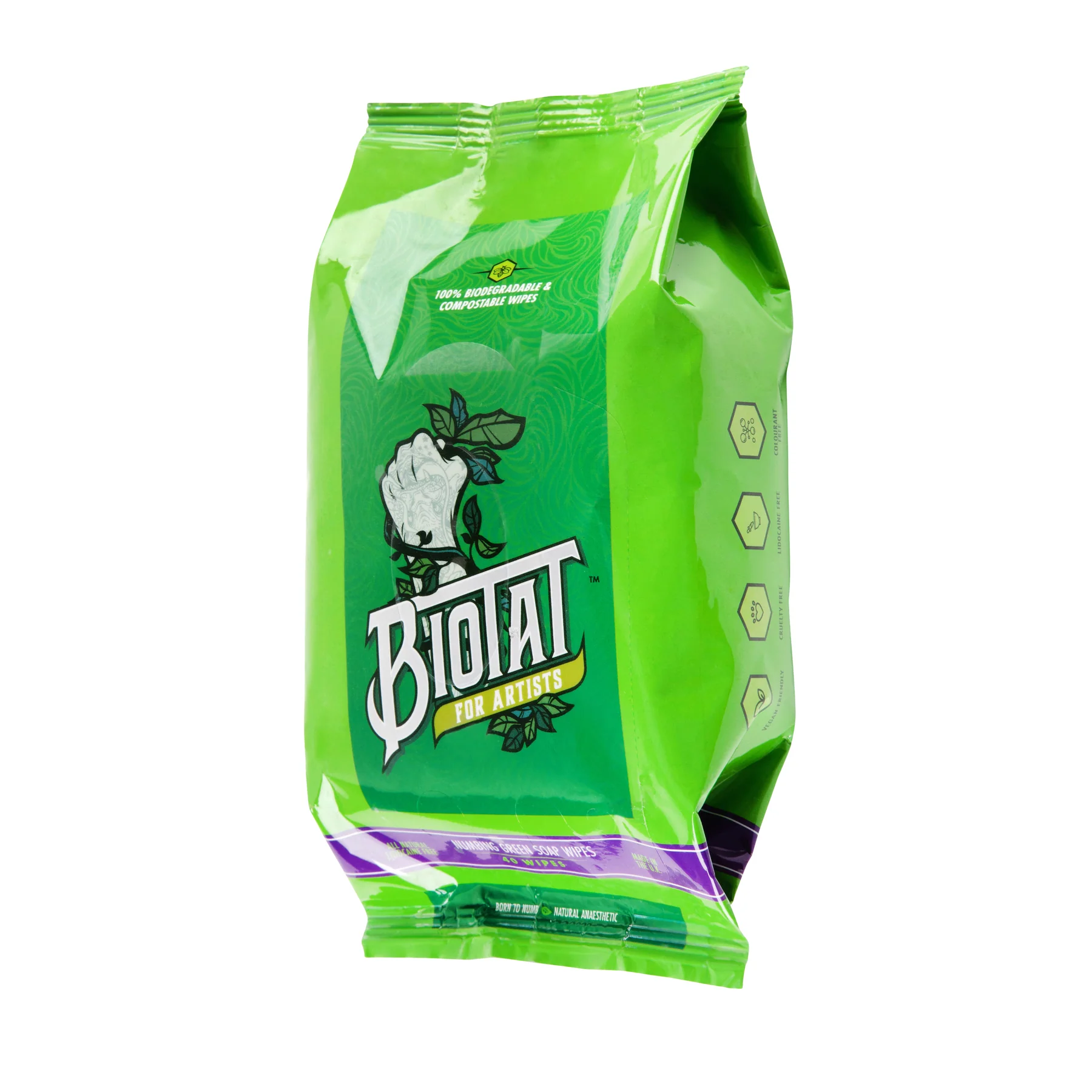 Biotat Numbing Tattoo Green Soap Wipes 40 Biotat Numbing Tattoo Green Soap Wipes 40 Stk