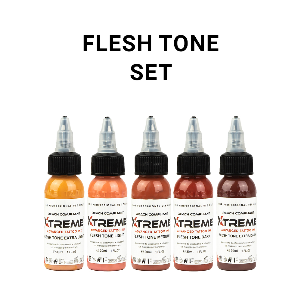 Xtreme Ink - Tattoo Farbe - Flesh Tone Set - 5 x 30 ml