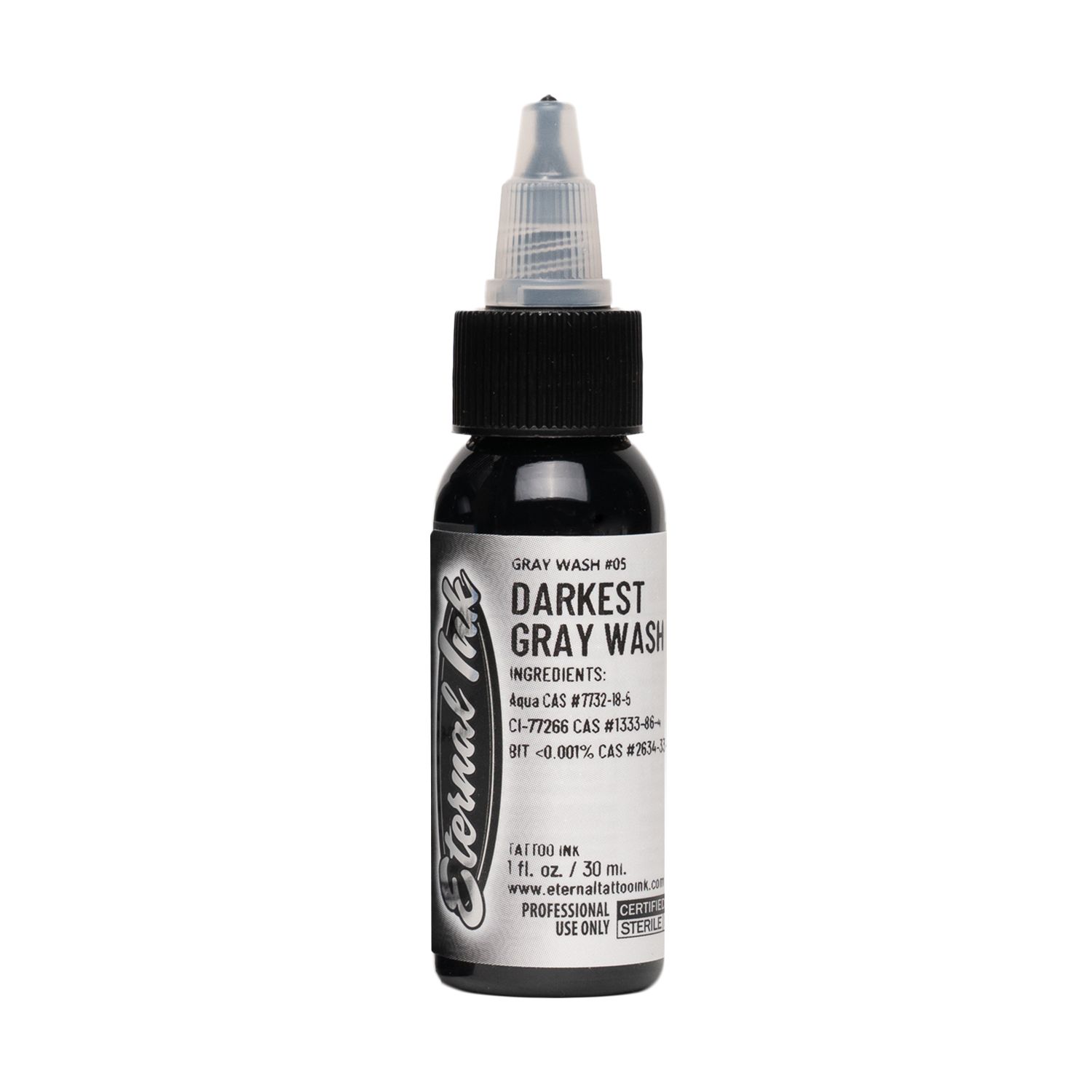 Eternal Ink Tattoofarbe Darkest Gray Wash 120ml Flasche