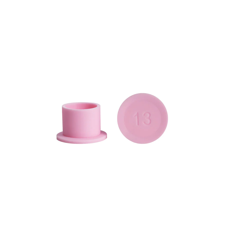 Elite - Silicone Ink Caps - 13 mm - pink - 150 pcs