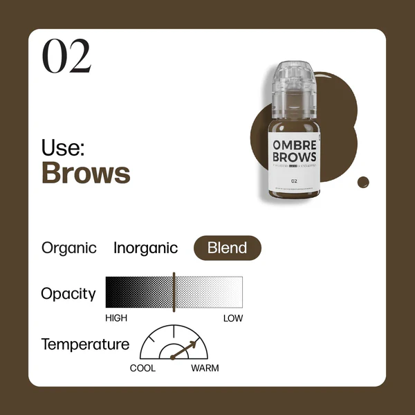 Perma Blend 02 Color Information Lxpob02 Webp Perma Blend Luxe - Permanent Makeup Ink - Ombre Brows 02 - Paulina Osinkowska - 15 ml