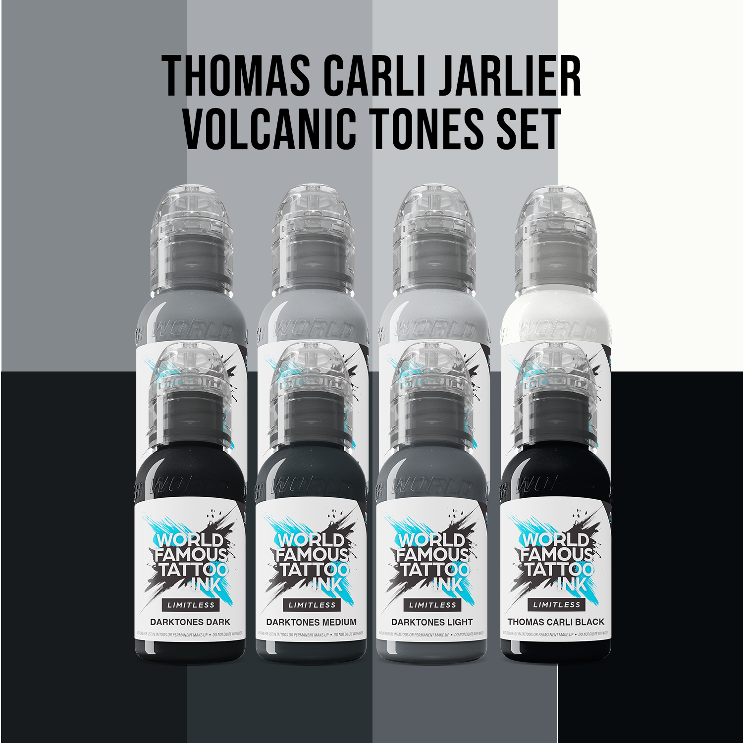 World Famous Limitless Tattoo Ink Thomas Carli Jarlier Volcanic Tones Set 8 x 30 ml