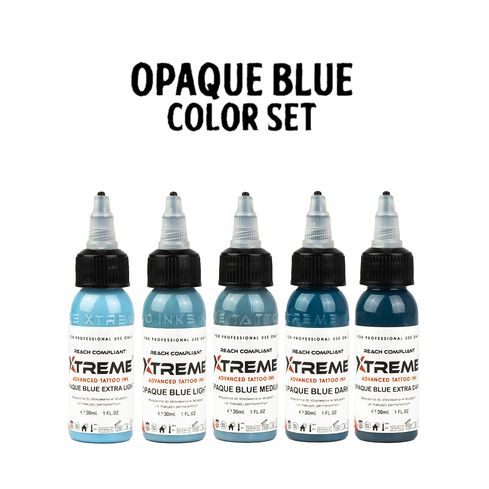 Xtreme Ink - Tattoo Farbe - Opaque Blue Set - 5 x 30 ml