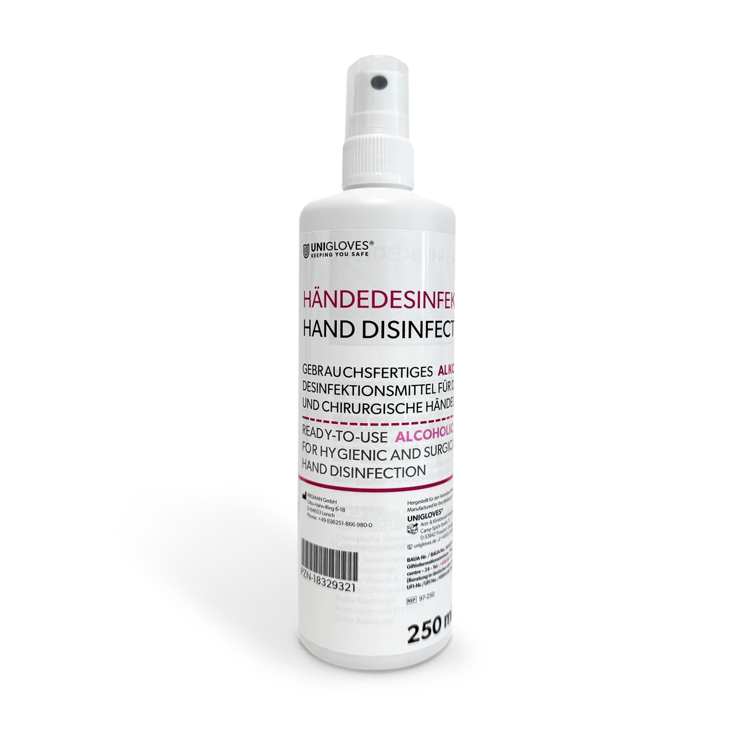Unigloves - Hand disinfection - spray - 250 ml
